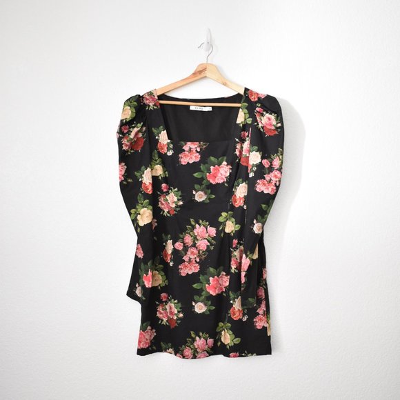 ASOS NA-KD Square Neck Puff Sleeve Mini Dress - Picture 8 of 15